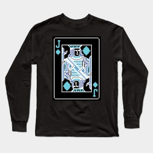 Jack of Diamonds Pixel Art Bright Negative Mode Long Sleeve T-Shirt